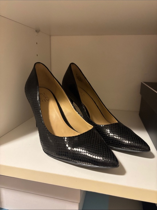 Naturalizer Shoes - Naturalizer Black Snake-Embossed Pointed-Toe Pumps 8 Wide
